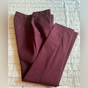 WHITE HOUSE BLACK MARKET BURGUNDY ELLE SLIM WOMEN’S PANTS SIZE 8 LONG